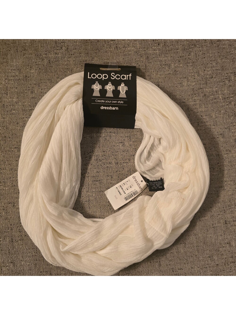 dressbarn White Loop Scarf